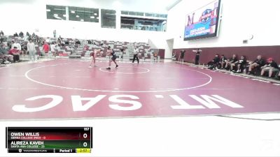 157 lbs Finals (2 Team) - Owen Willis, Sierra College (RED) vs Alireza Kaveh, Santa Ana College