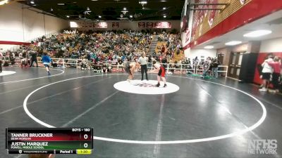 180 lbs Quarterfinal - Justin Marquez, Powell Middle School vs Tanner Bruckner, Dean Morgan