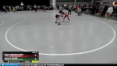 90 lbs Cons. Round 2 - Brinlie Bazer, Nebraska Wrestling Academy vs Miley Bernshausen, 2 Tuff Gym Wrestling Club