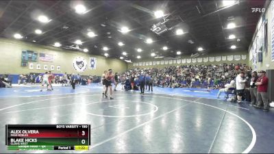 190 lbs Champ. Round 1 - Alex Olvera, Paso Robles vs Blake Hicks, Clovis West