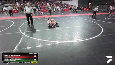 94 lbs Cons. Round 2 - Nikkolas Waukau, Shawano Youth vs Miles Wollersheim, Mosinee Wrestling