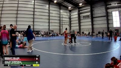 117 lbs Semis - R1 Wb - Brinley Miller, Midwest Assasins Red vs Hailey Korporal, The Fort Lady Hammers