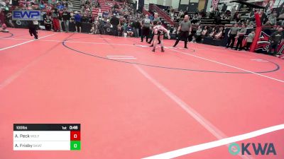 100 lbs Quarterfinal - Aiden Peck, Wolfpak Wrestling vs Arwen Frisby, Skiatook Youth Wrestling