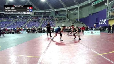 180 lbs Quarters & 1st Wb (16 Team) - Yazmin Belk, Doane vs Bridgette Price, Dickinson State