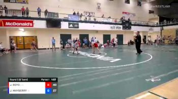 90 lbs Round 5 (6 Team) - JACKSON MAYBERRY, UNION COUNTY vs JENSEN BOYD, CENTRAL INDIANA ACADEMY OF WRESTLING