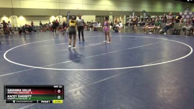 105 lbs Round 2 (8 Team) - Savanna Valle, Hernando Wrestling vs Kacey Daggett, Hawkstyle MX Elite