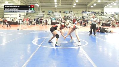 132 lbs Round Of 32 - Nevaeh Grunhuvd, ME vs Sanai Villagran, CA
