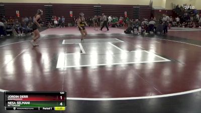 120 lbs Cons. Round 3 - Jordin Derr, Independence vs Nesa Selmani, Bettendorf