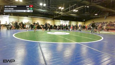 58-62 lbs Rr Rnd 1 - Bryton Mason, Cowboy Wrestling Club vs Lyla Stone, Young Viking Warriors