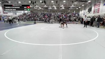 Girls 120 lbs Cons. Round 2 - Isabella Gutierrez, Hollister Girls vs Madeline Mar, Saint Francis&nbsp;Girls