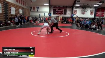 144 lbs Semifinal - Cael Phillips, Columbus Community/WMU vs Tucker Wheeler, Prairie City Monroe