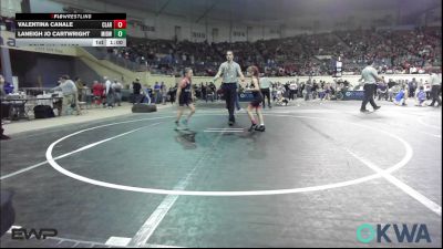 62 lbs Consolation - Valentina Canale, Claremore Wrestling Club vs Laneigh Jo Cartwright, Midwest City Bombers Youth Wrestling Club