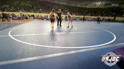 90 lbs Quarterfinal - Skylar Fincher, Plainview Youth Wrestling Club vs Brylee Thompson, Cushing Tigers