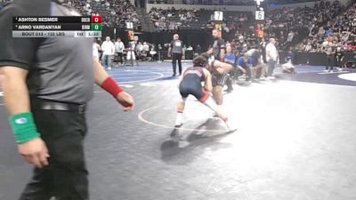 132 lbs Semifinal - Ashton Besmer, Buchanan (CS) vs Arno Vardanyan, Birmingham (LA)