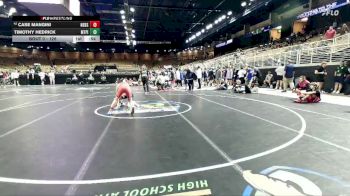 126 lbs Cons. Round 2 - Case Mangini, New Smyrna Beach Sr H S vs Timothy Hedrick, Mt. Pisgah Christian School
