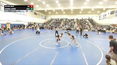 140 lbs Quarterfinal - Alyvia Jeha, Canyon High School vs Gianna Lopez, Rolling Hills Wrestling Club