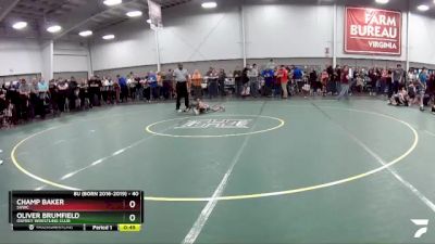 40 lbs Cons. Round 3 - Oliver Brumfield, Osprey Wrestling Club vs Champ Baker, SVWC