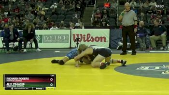 120 lbs 7th Place Match - Jett McGuire, Greenfield Central vs Richard Rogers, Franklin Central