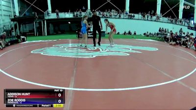 102 lbs Round 1 (6 Team) - Addison Hunt, Texas vs Zoe Roddis, Minnesota