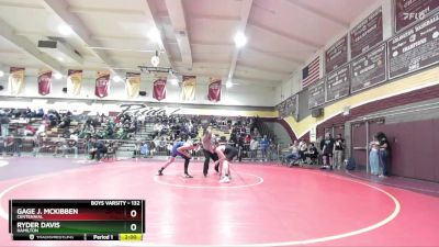 132 lbs Champ. Round 1 - Ryder Davis, Hamilton vs Gage J. McKibben, Centennial