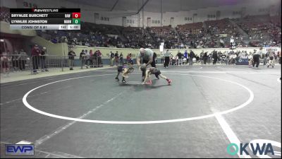 43 lbs Consi Of 8 #1 - Brynlee Burchett, Raw Wrestling Club vs Lynnlee Johnston, Mannford Pirate Youth Wrestling