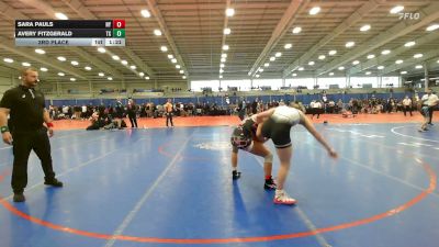 126 lbs 3rd Place - Sara Pauls, NY vs Avery Fitzgerald, TX
