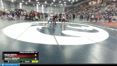 97 lbs Champ. Round 1 - Benito Medelez, Hermiston Wrestling vs Micah Rocha, Mt Spokane WC