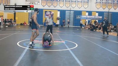 165 lbs Quarterfinals (8 Team) - Christopher Benzan, Mater Lakes Academy vs Aidan Weiss, True North