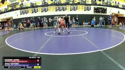 106 lbs Cons. Round 1 - Xander James, Franklin Central Wrestling Club vs Ryan Watkins, Bloomington South Wrestling Club