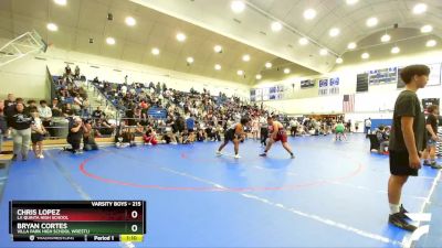 215 lbs Quarterfinal - Chris Lopez, La Quinta High School vs Bryan Cortes, Villa Park High School Wrestli