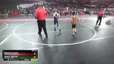 100 lbs Champ. Round 1 - Wyatt Wilcox, Chilton/Hilbert vs Nicholas Ruth, Oregon Youth Wrestling