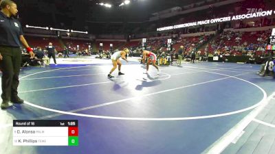 165 lbs Round Of 16 - David Alonso, Palm Desert vs Kameron Phillips, Temecula Valley