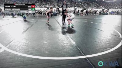 90 lbs Consi Of 8 #2 - Derek Clark, Tulsa Blue T Panthers vs Conley Robinson, Pawnee Wrestling Club