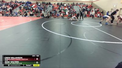 106 lbs Quarterfinal - Dane Walters, Steelclaw Wrestling Club vs Crew Williamson, Franklin Pierce Cardinal Wrestling Club