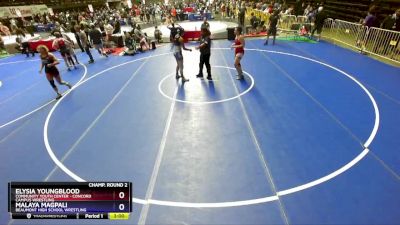 155 lbs Champ. Round 2 - Elysia Youngblood, Community Youth Center - Concord Campus Wrestling vs Malaya Magpali, Beaumont High School Wrestling