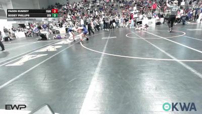 70-73 lbs Quarterfinal - Paden Rumsey, Pawhuska Elks Takedown vs Bodey Phillips, Bristow Elementary Wrestling Club