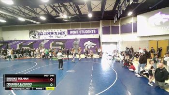 61 lbs Cons. Round 2 - Maverick Lowham, Payson Lion Wrestling Club vs Brooks Tolman, Hook`em W.C.