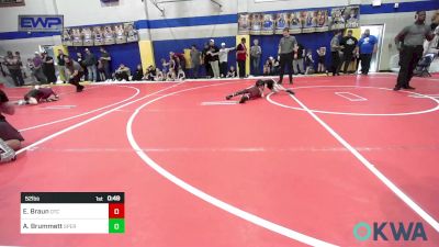 52 lbs Round Of 16 - Emerson Braun, Owasso Takedown Club vs Adam Brummett, Sperry Wrestling Club