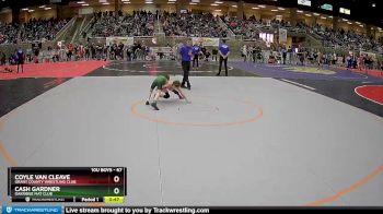 67 lbs Quarterfinal - Coyle Van Cleave, Grant County Wrestling Club vs Cash Gardner, Oakridge Mat Club