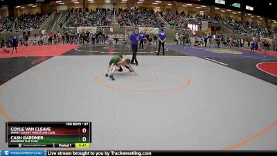 67 lbs Quarterfinal - Coyle Van Cleave, Grant County Wrestling Club vs Cash Gardner, Oakridge Mat Club