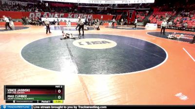 3A 113 lbs Cons. Round 1 - Vince Jasinski, Fox Lake (Grant) vs Max Cumbee, Joliet (Catholic Academy)