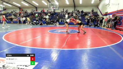 170 lbs Consolation - Addie Bread, Tahlequah Girls HS vs Tessa Urrey, Sand Springs HS