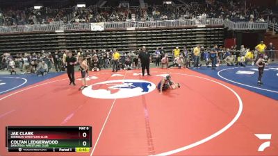 67 lbs Champ. Round 2 - Jak Clark, Sheridan Wrestling Club vs Coltan Ledgerwood, Saratoga Wrestling Club