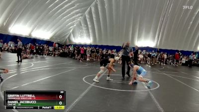 100 lbs Round 1 (8 Team) - Daniel Jacobucci, Lake WC vs Griffin Luttrell, Crossroads Wrestling