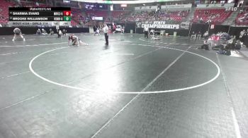 Girls 114 lbs Cons. Round 1 - Brooke Williamson, Kettle Moraine-Girls vs Sharmia Evans, Milw. Bay View/Life. Learn./South-Girls