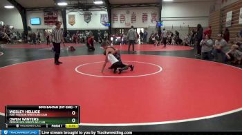 7 lbs Quarterfinal - Wesley Hellige, Fort Madison Wrestling Club vs Owen Winters, Keokuk Kids Wrestling Club