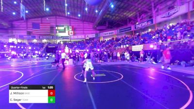 132 lbs Quarterfinal - Jet Millison, Basehor Bobcats Wrestling vs Colton Seger, Team Champs