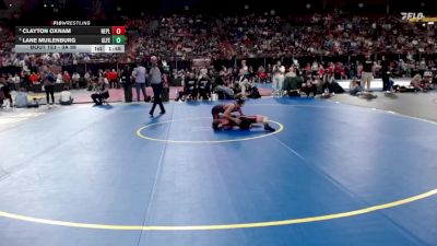 3A 98 lbs Quarterfinal - Lane Muilenburg, Glenns Ferry vs Clayton Oxnam, New Plymouth