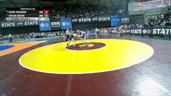 Girls 1B/2B/1A 110 Champ. Round 2 - Chloe Gelvin, Adna (Girls) vs Alina Valentin, Royal (Girls)