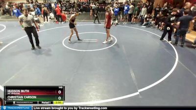 145 lbs Champ. Round 2 - Christian Carson, Lake Roosevelt vs Hudson Buth, Mt. Spokane